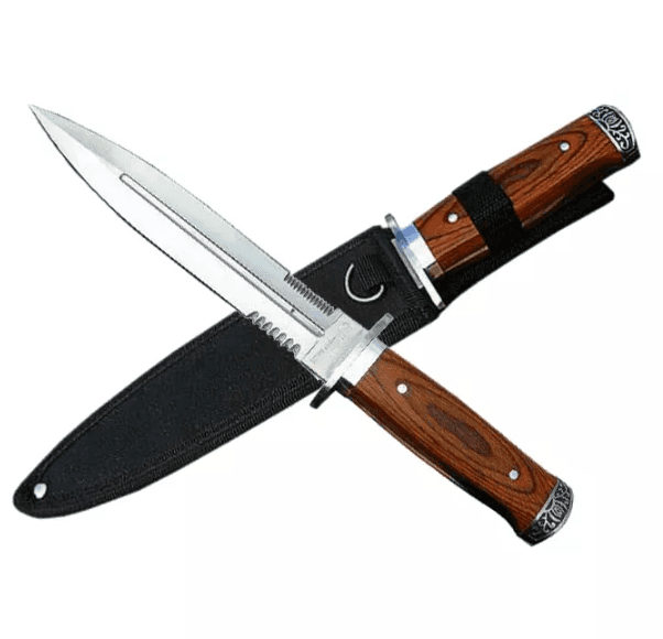 Vojenský poľovný nôž/dýka s puzdrom 28 cm