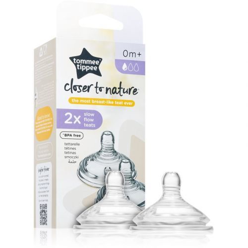 Tommee Tippee C2N Closer to Nature Teat cumlík na fľašu Slow Flow 0m+ 2 ks