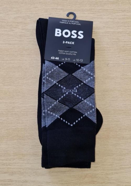PÁNSKE PONOŽKY BOSS 50478352 2PACK 39/42 čierna
