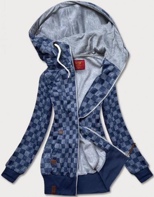 SPORTOWA BLUZA W KRATKĘ NIEBIESKA (AMG-62) modrá S (36)