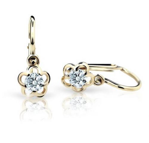 Cutie Jewellery Zlaté detské náušnice C1945-10-X-1 biela