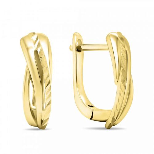 Brilio Silver Slušivé pozlátené kruhové náušnice EA484Y