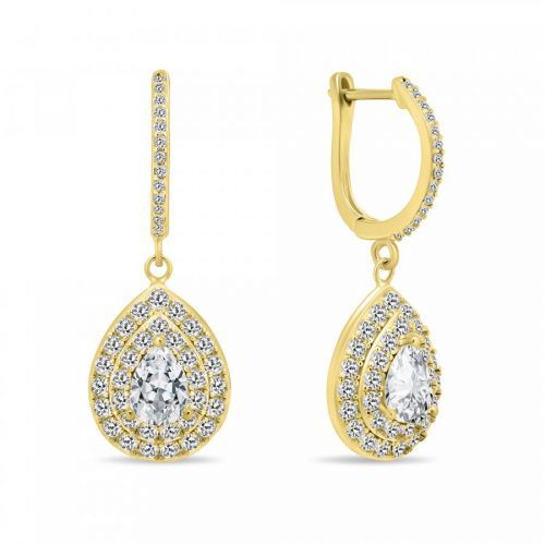 Brilio Silver Luxusné pozlátené náušnice so zirkónmi EA488Y