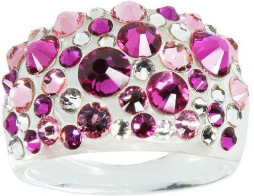 Levien Trblietavý prsteň s kryštálmi Bubble Fuchsia 53 mm
