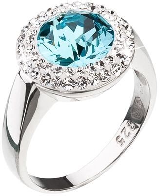 Evolution Group Strieborný prsteň s modrým kryštálom Swarovski 35026.3 58 mm