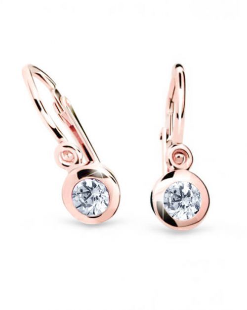 Cutie Jewellery Prekrásne detské náušnice z ružového zlata C1537-10-X-4 červená