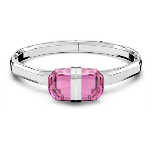 Swarovski Krásny pevný náramok s ružovými kryštálmi Lucent 5633628 L (6 x 5 cm)