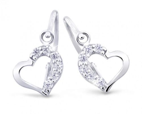 Cutie Jewellery Nežné detské náušnice z bieleho zlata C2757-10-X-2 číra