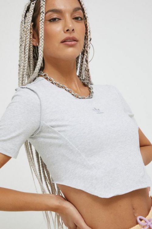 Tričko adidas Originals dámsky, šedá farba,