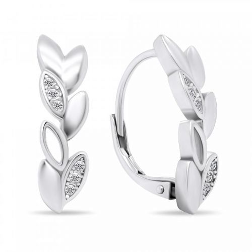 Brilio Silver Pôvabné strieborné náušnice so zirkónmi EA441W