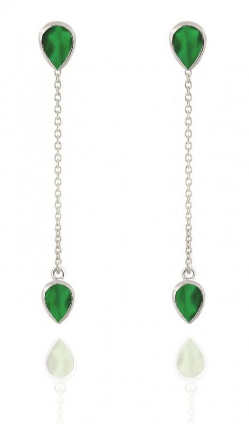 Beneto Exclusive Pôvabné dlhé strieborné náušnice s achátmi ACHAGUP2719