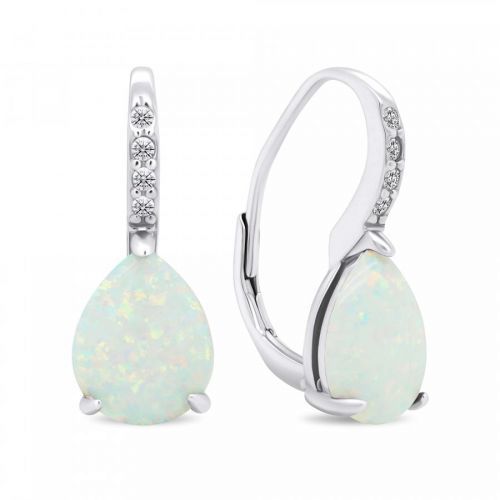 Brilio Silver Módne strieborné náušnice so syntetickými opálmi EA371W