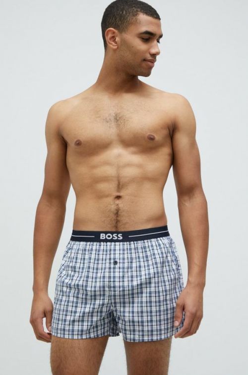 Bavlnené boxerky BOSS 2-pack tmavomodrá farba