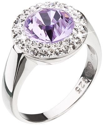 Evolution Group Strieborný prsteň s fialkovým kryštálom Swarovski 35026.3 52 mm