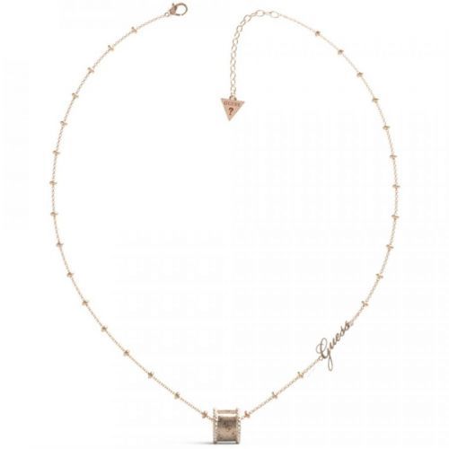 Guess Nadčasový bronzový náhrdelník s príveskom Round Harmony JUBN01153JWRGT/U