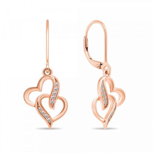 Brilio Silver Romantické bronzové náušnice Srdiečka EA467R