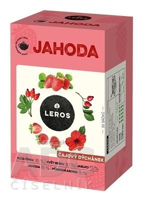 LEROS, s r.o. LEROS ČAJOVÁ CHVÍĽKA JAHODA ovocný čaj aromatizovaný, nálevové vrecká 20x2 g (40 g)