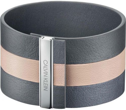 Calvin Klein Šedobéžová kožený náramok Rebel KJ9KAB09020 6 cm - XS