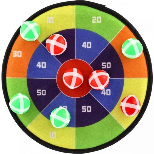 Terč na suchý zips obojstranný 27cm s loptičkami 8ks v sáčku
