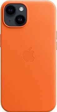 Apple iPhone 14 Kožený kryt s MagSafe oranžový