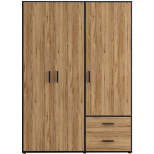 Skriňa Mokkaro 145 3D2S čierna/dub catania