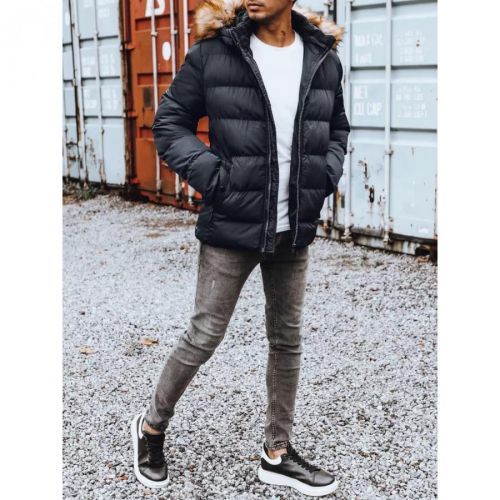 Navy blue men's quilted winter jacket Dstreet TX4161