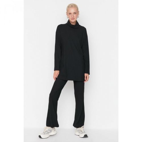 Trendyol Black Turtleneck Knitted Bottom-Top Set