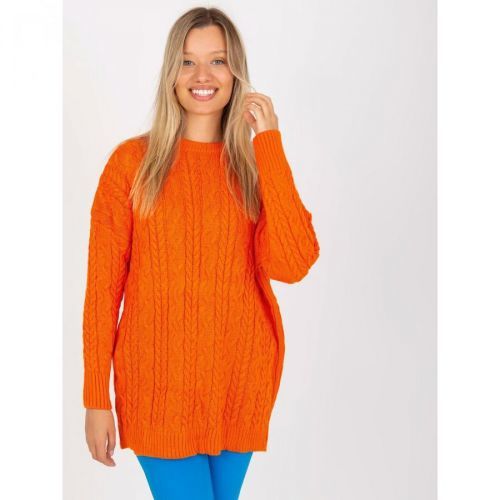 Orange oversize sweater with braids RUE PARIS