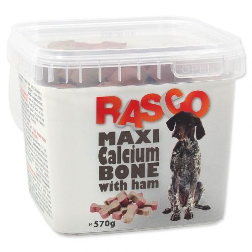 Pochoutka RASCO Dog kosti kalciové se šunkou 570 g