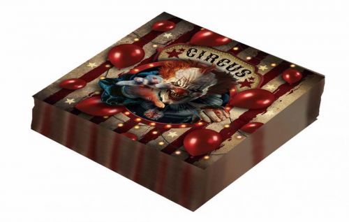 Guirca Servítky - Halloween Circus Klaun 33 x 33 cm 12 ks