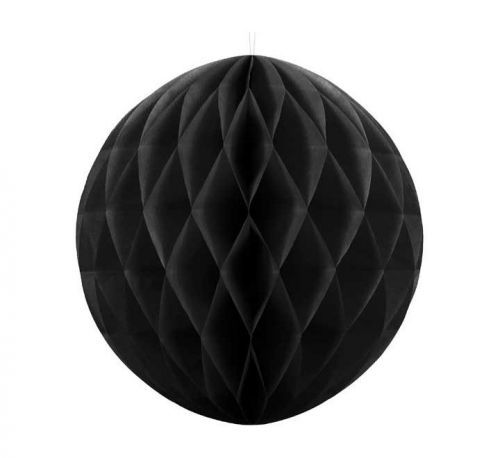 PartyDeco Papierová guľa čierna 40 cm