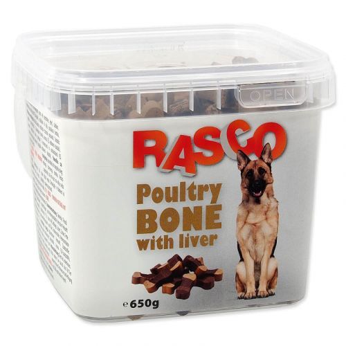 Pochoutka RASCO Dog kosti drůbeží s játry 650 g