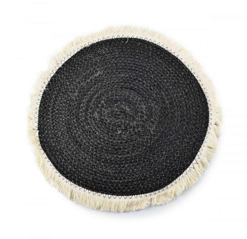 Koberec z mořské trávy Bali II 38 cm černý/bílý