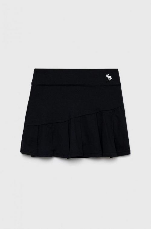 Dievčenská sukňa Abercrombie & Fitch čierna farba, mini, áčkový strih