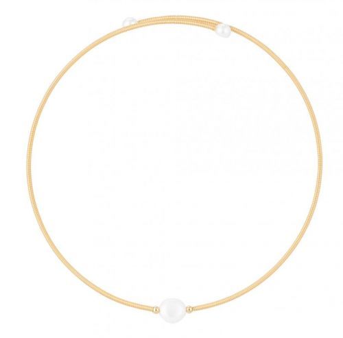 Troli Pôvabný otvorený náhrdelník s prírodnými perlami