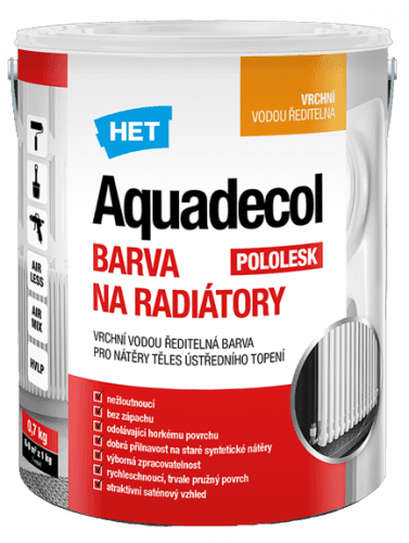 AQUADECOL - Farba na radiátor biela 0,7 kg