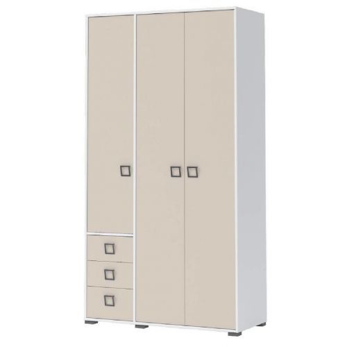 Skriňa 3D3S Kiki P33-BE/KI-01 white/sand