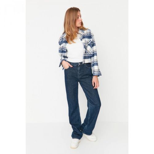 Trendyol Blue Low Waist Wide Leg Jeans
