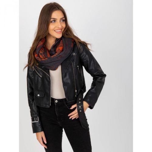 Graphite scarf with a print