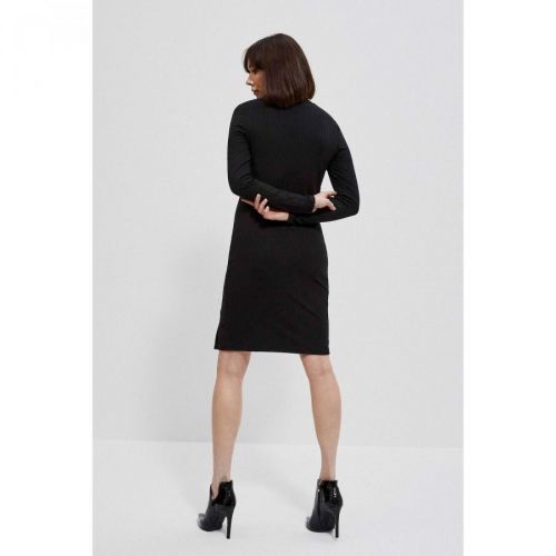 Ribbed dress with decorative buttons
