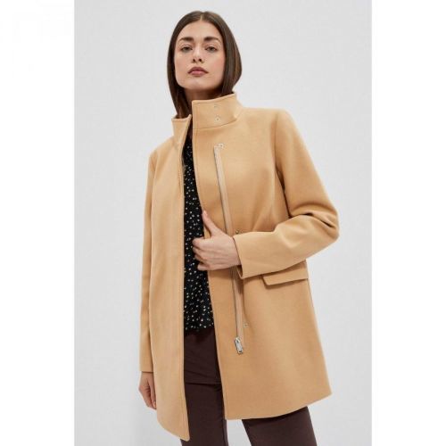 Simple coat with a stand-up collar