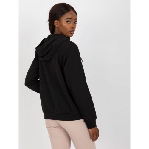 Basic black zipped sweatshirt with pockets