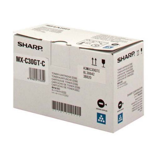 Sharp originál toner MX-C30GTC, cyan, 6000str., Sharp MX-C250FE, C300WE, O, azurová
