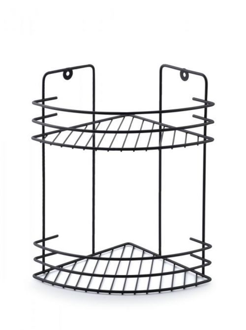 Koupelnová police 2-patrová Carl 30 cm černá