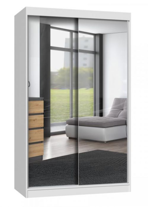 Šatní skříň se 2 zrcadly IGA 120 cm bílá