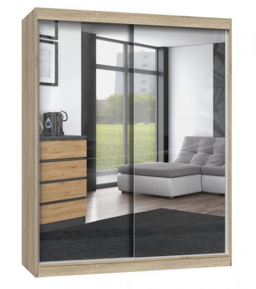Šatní skříň se 2 zrcadly IGA 160 cm dub sonoma