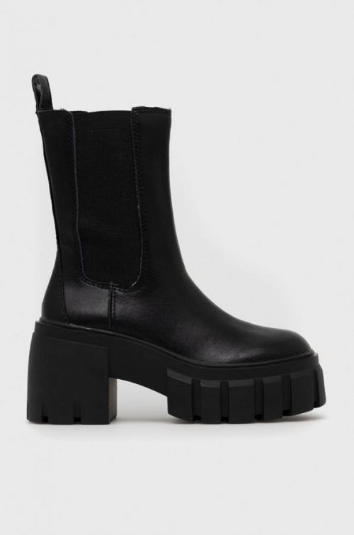 Kožené topánky chelsea Steve Madden Ballistic dámske, čierna farba, na podpätku,