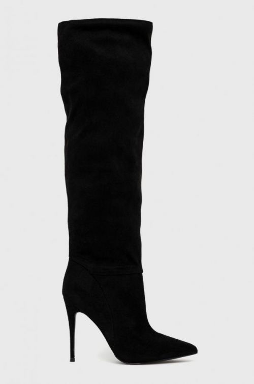Vysoké čižmy Steve Madden Darian dámske, čierna farba, na vysokom podpätku,