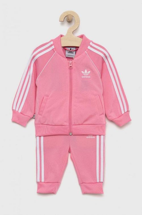 Tepláková súprava pre bábätká adidas Originals ružová farba