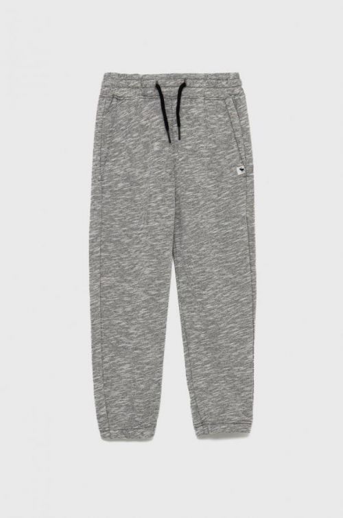Detské tepláky Abercrombie & Fitch šedá farba, jednofarebné